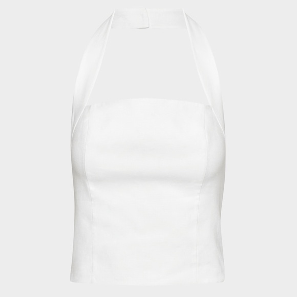 Wilfred Whisper White 100% Linen Halter Top size S - Picture 3 of 6